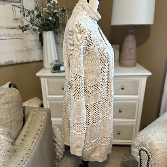 NWT | SPLENDID Rina Open-Knit Long Cardigan in Cream - Picture 8 of 14